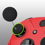 eXtremeRate PlayVital Soft Red Silicone Controller Cover Grips Caps Protective Case for Xbox One S for Xbox One X -XBOWP0039GC