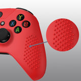 eXtremeRate PlayVital Soft Red Silicone Controller Cover Grips Caps Protective Case for Xbox One S for Xbox One X -XBOWP0039GC