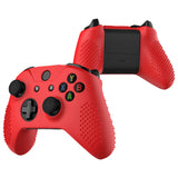 eXtremeRate PlayVital Soft Red Silicone Controller Cover Grips Caps Protective Case for Xbox One S for Xbox One X -XBOWP0039GC