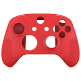 eXtremeRate PlayVital Soft Red Silicone Controller Cover Grips Caps Protective Case for Xbox One S for Xbox One X -XBOWP0039GC
