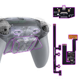 eXtremeRate RISE4 Plus MAX Back Paddles Kit with Clicky Trigger Stops & Rubberized Grip for PS5 Controller BDM-030/040/050 - Clear & Gray - HKCPFM007M2