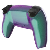 eXtremeRate Chameleon Green Purple Glossy Custom Back Housing Bottom Shell Compatible with ps5 Controller, Replacement Back Shell Cover Compatible with ps5 Controller - DPFP3002