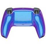 eXtremeRate Chameleon Purple Blue Glossy Custom Back Housing Bottom Shell Compatible with ps5 Controller, Replacement Back Shell Cover Compatible with ps5 Controller - DPFP3001