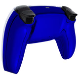 eXtremeRate Chrome Blue Glossy Custom Back Housing Bottom Shell Compatible with ps5 Controller, Replacement Back Shell Cover Compatible with ps5 Controller - DPFD4004