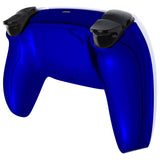 eXtremeRate Chrome Blue Glossy Custom Back Housing Bottom Shell Compatible with ps5 Controller, Replacement Back Shell Cover Compatible with ps5 Controller - DPFD4004