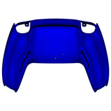 eXtremeRate Chrome Blue Glossy Custom Back Housing Bottom Shell Compatible with ps5 Controller, Replacement Back Shell Cover Compatible with ps5 Controller - DPFD4004