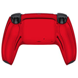 eXtremeRate Chrome Red Glossy Custom Back Housing Bottom Shell Compatible with ps5 Controller, Replacement Back Shell Cover Compatible with ps5 Controller - DPFD4003