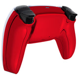 eXtremeRate Chrome Red Glossy Custom Back Housing Bottom Shell Compatible with ps5 Controller, Replacement Back Shell Cover Compatible with ps5 Controller - DPFD4003