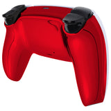 eXtremeRate Chrome Red Glossy Custom Back Housing Bottom Shell Compatible with ps5 Controller, Replacement Back Shell Cover Compatible with ps5 Controller - DPFD4003
