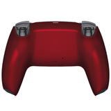 eXtremeRate Scarlet Red Soft Touch Custom Back Housing Bottom Shell Compatible with ps5 Controller, Replacement Back Shell Cover Compatible with ps5 Controller - DPFP3003