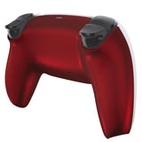 eXtremeRate Scarlet Red Soft Touch Custom Back Housing Bottom Shell Compatible with ps5 Controller, Replacement Back Shell Cover Compatible with ps5 Controller - DPFP3003