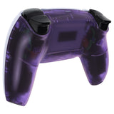 eXtremeRate Clear Atomic Purple Custom Back Housing Bottom Shell Compatible with ps5 Controller, Replacement Back Shell Cover Compatible with ps5 Controller - DPFM5005