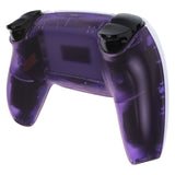 eXtremeRate Clear Atomic Purple Custom Back Housing Bottom Shell Compatible with ps5 Controller, Replacement Back Shell Cover Compatible with ps5 Controller - DPFM5005