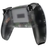 eXtremeRate Clear Black Custom Back Housing Bottom Shell Compatible with ps5 Controller, Replacement Back Shell Cover Compatible with ps5 Controller - DPFM5007