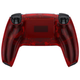 eXtremeRate Clear Red Custom Back Housing Bottom Shell Compatible with ps5 Controller, Replacement Back Shell Cover Compatible with ps5 Controller - DPFM5002