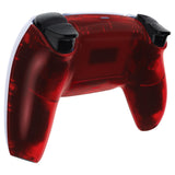 eXtremeRate Clear Red Custom Back Housing Bottom Shell Compatible with ps5 Controller, Replacement Back Shell Cover Compatible with ps5 Controller - DPFM5002