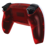 eXtremeRate Clear Red Custom Back Housing Bottom Shell Compatible with ps5 Controller, Replacement Back Shell Cover Compatible with ps5 Controller - DPFM5002