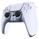 eXtremeRate Sterling Silver Decorative Trim Shell Compatible with ps5 Controller, DIY Replacement Clip Shell, Custom Plates Cover Compatible with ps5 Controller w/ Accent Rings - GPFP3040