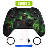eXtremeRate Dark Carnival Replacement Front Housing Shell Case with Thumbstick Accent Rings for Xbox One Elite Series 2 Controller Model 1797 - ELT156