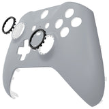 eXtremeRate New Hope Gray Grip Faceplate Cover, Front Housing Shell Case Replacement Kit for Xbox One Elite Series 2 Controller Model 1797 and Core Model 1797 - Thumbstick Accent Rings Included - ELP337
