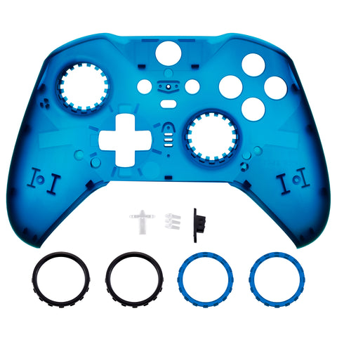 eXtremeRate Replacement Front Housing Shell Case for Xbox One Elite Series 2 & Elite 2 Core Controller (Model 1797) - Clear Blue - ELM507