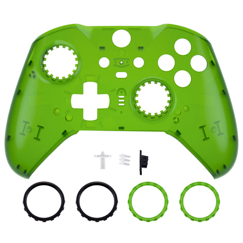 eXtremeRate Replacement Front Housing Shell Case for Xbox One Elite Series 2 & Elite 2 Core Controller (Model 1797) - Clear Green - ELM505