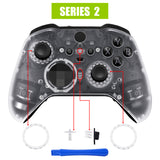 eXtremeRate Replacement Front Housing Shell Case for Xbox One Elite Series 2 & Elite 2 Core Controller (Model 1797) - Transparent Clear - ELM503