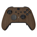 eXtremeRate Replacement Front Housing Shell Case for Xbox One Elite Series 2 & Elite 2 Core Controller (Model 1797) - Wood Grain - ELS201