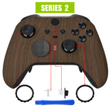 eXtremeRate Replacement Front Housing Shell Case for Xbox One Elite Series 2 & Elite 2 Core Controller (Model 1797) - Wood Grain - ELS201
