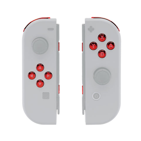 eXtremeRate Replacement ABXY Direction Keys SR SL L R ZR ZL Trigger Buttons, Full Set Buttons for NS Switch JoyCon & OLED JoyCon - Chrome Red Glossy - AJ303
