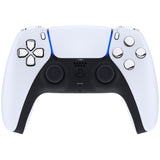 eXtremeRate Replacement D-pad R1 L1 R2 L2 Triggers Share Options Face Buttons, Chrome Silver Full Set Buttons Compatible with ps5 Controller BDM-010 & BDM-020 - JPF2002G2
