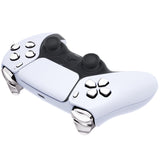eXtremeRate Replacement D-pad R1 L1 R2 L2 Triggers Share Options Face Buttons, Chrome Silver Full Set Buttons Compatible with ps5 Controller BDM-010 & BDM-020 - JPF2002G2