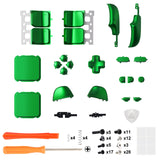 eXtremeRate Chrome Green Replacement Full Set Buttons for Steam Deck LCD - JESDD003