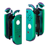 eXtremeRate Chameleon Green Purple Handheld Controller Housing With Full Set Buttons DIY Replacement Shell Case for NS Switch JoyCon & OLED JoyCon - Console Shell NOT Included - CP311