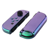 eXtremeRate Chameleon Green Purple Handheld Controller Housing With Full Set Buttons DIY Replacement Shell Case for NS Switch JoyCon & OLED JoyCon - Console Shell NOT Included - CP311