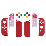 eXtremeRate Soft Touch Grip Passion Red Joycon Handheld Controller Housing with Coloful Buttons, DIY Replacement Shell Case for NS Switch JoyCon & OLED JoyCon – Joycon and Console NOT Included - CP334