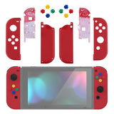 eXtremeRate Soft Touch Grip Passion Red Joycon Handheld Controller Housing with Coloful Buttons, DIY Replacement Shell Case for NS Switch JoyCon & OLED JoyCon – Joycon and Console NOT Included - CP334