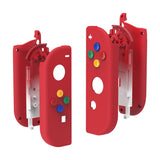 eXtremeRate Soft Touch Grip Passion Red Joycon Handheld Controller Housing with Coloful Buttons, DIY Replacement Shell Case for NS Switch JoyCon & OLED JoyCon – Joycon and Console NOT Included - CP334