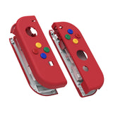 eXtremeRate Soft Touch Grip Passion Red Joycon Handheld Controller Housing with Coloful Buttons, DIY Replacement Shell Case for NS Switch JoyCon & OLED JoyCon – Joycon and Console NOT Included - CP334