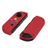 eXtremeRate Soft Touch Grip Passion Red Joycon Handheld Controller Housing with Coloful Buttons, DIY Replacement Shell Case for NS Switch JoyCon & OLED JoyCon – Joycon and Console NOT Included - CP334