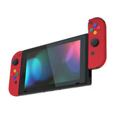 eXtremeRate Soft Touch Grip Passion Red Joycon Handheld Controller Housing with Coloful Buttons, DIY Replacement Shell Case for NS Switch JoyCon & OLED JoyCon – Joycon and Console NOT Included - CP334