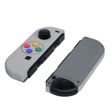 eXtremeRate SFC SNES Classic EU Style Joycon Handheld Controller Housing with Coloful Buttons, DIY Replacement Shell Case for NS Switch JoyCon & OLED JoyCon – Joycon and Console NOT Included - CT118