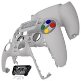 eXtremeRate Full Set Housing Shell with Action Buttons Touchpad Cover, Classic NES Style Replacement Decorative Trim Shell Front Back Plates Compatible with ps5 Controller BDM-010/020/030/040/050 - QPFT1002G3
