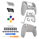 eXtremeRate Full Set Housing Shell with Action Buttons Touchpad Cover, Classic NES Style Replacement Decorative Trim Shell Front Back Plates Compatible with ps5 Controller BDM-010/020/030/040/050 - QPFT1002G3
