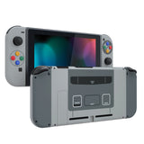 eXtremeRate Back Plate for Nintendo Switch Console, NS Joycon Handheld Controller Housing with Buttons, DIY Replacement Shell for Nintendo Switch - SFC SNES Classic EU - QT118