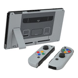 eXtremeRate Back Plate for Nintendo Switch Console, NS Joycon Handheld Controller Housing with Buttons, DIY Replacement Shell for Nintendo Switch - SFC SNES Classic EU - QT118