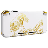 eXtremeRate The Great GOLDEN Wave Off Kanagawa - White Back Plate for Nintendo Switch Console, NS Joycon Handheld Controller Housing with Buttons, DIY Replacement Shell for Nintendo Switch - QT121