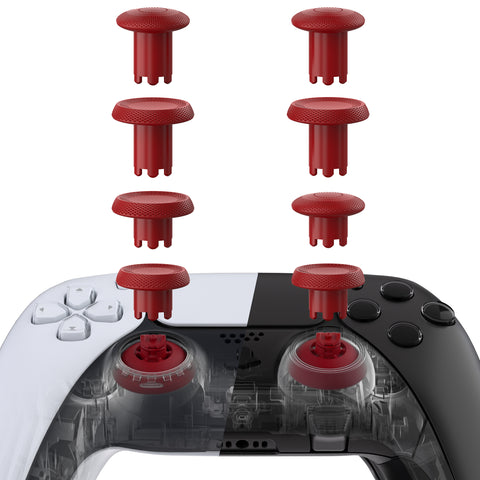 eXtremeRate ThumbsGear V3 Interchangeable Ergonomic Thumbsticks for PS5 Edge & PS5 & PS4 Controller - Carmine Red - NNFPFM004