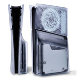 eXtremeRate eXcover Replacement Top Bottom Cover Side Panel with Cooling Vent for PS5 Slim Disc Edition Console - Clear Ice Blue - APSPFM002