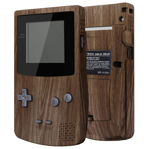 eXtremeRate IPS Ready Upgraded Wood Grain GBC Replacement Shell Full Housing Cover w/ Buttons for Gameboy Color – Fit for GBC OSD IPS & Regular IPS & Standard LCD – Console & IPS Screen NOT Included - QCBS2001